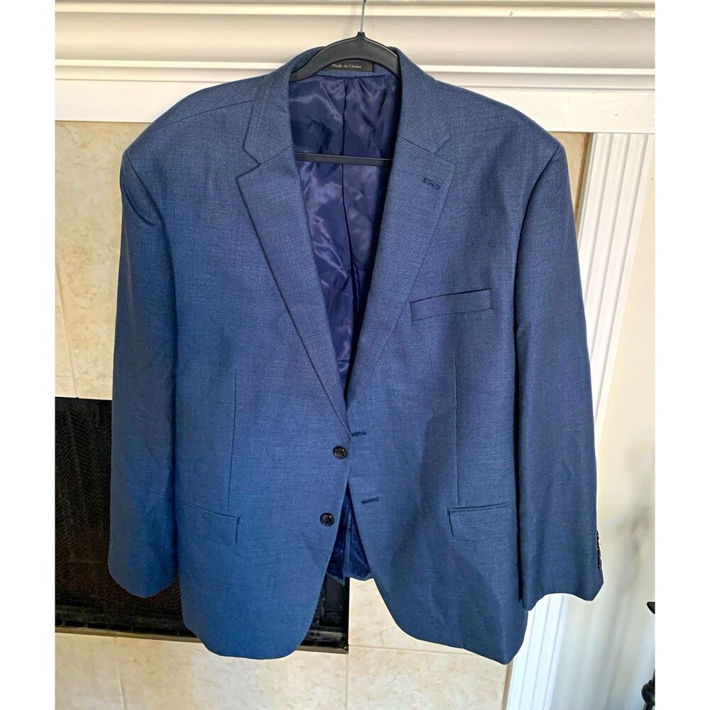Lauren Ralph Lauren Men’s Blue Silk Wool Twill 2-Button Blazer Jacket 48R